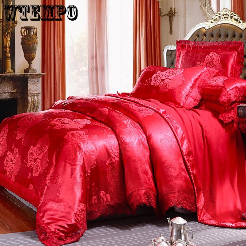 WTEMPO Brand Fashion European and American Cotton Jacquard 4pcs Bedding