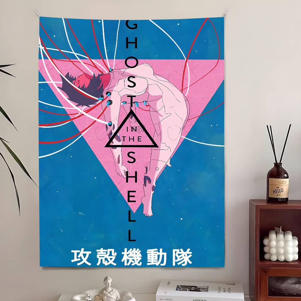 GGhost in the Shell Anime Vertical Tapestry Wall Tapestry Wall Art Aesthetic Room Decor Room Decoration Accessories