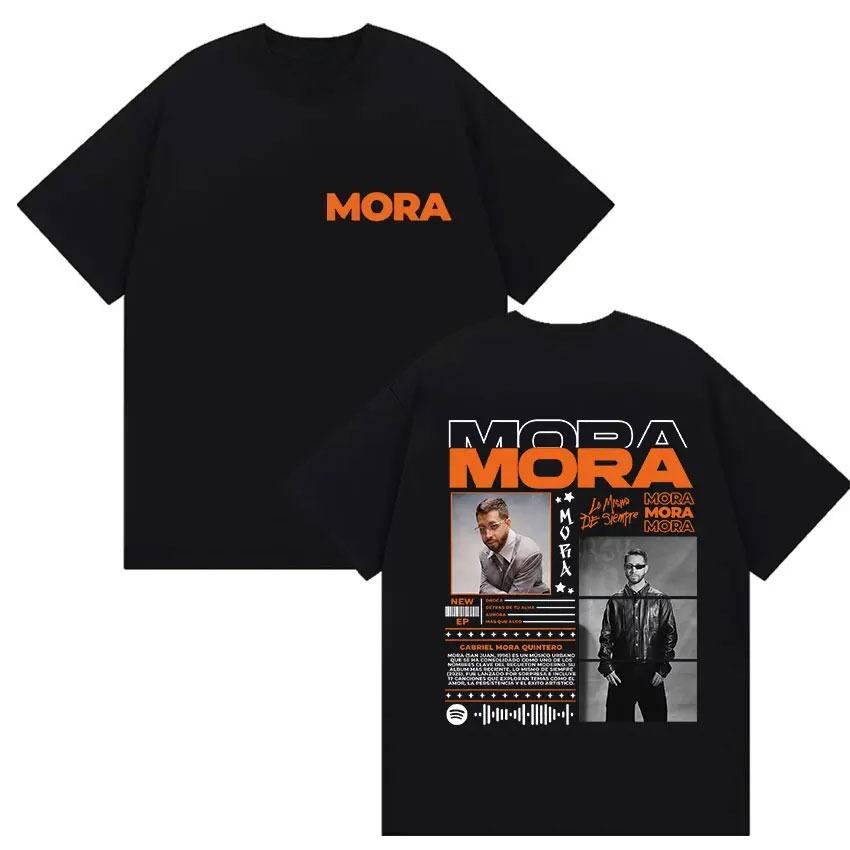 Rapper MORA Tour 2025 Merch Tričko Pánské Dámské Vintage Vysoce Kvalitní Módní Trička Hip Hopové Oblečení Oversized Bavlněné Tričko