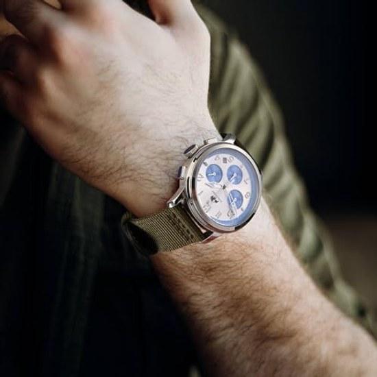 BISONSTRAP Cinturino per orologio in nylon a due pezzi fibbia militare spazzolata sgancio rapido 18mm 19mm 20mm 22mm 24mm cinturino di ricambio uomo