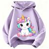 Autumn Winter Cute Unicorn Print Children's Hoodie Top Fashion Sports Long Sleeve Casual Boys Girl Pullover Kid Sweatshirt Coats