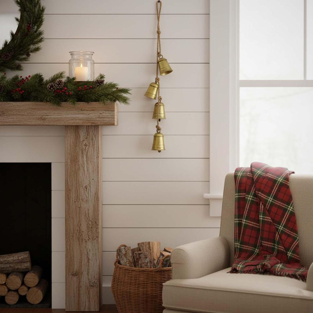 Decorative Christmas Bells Seasonal Porch Decoration Vintage Cow Bell Ornaments For Home Decorators Festival Planners Front Door