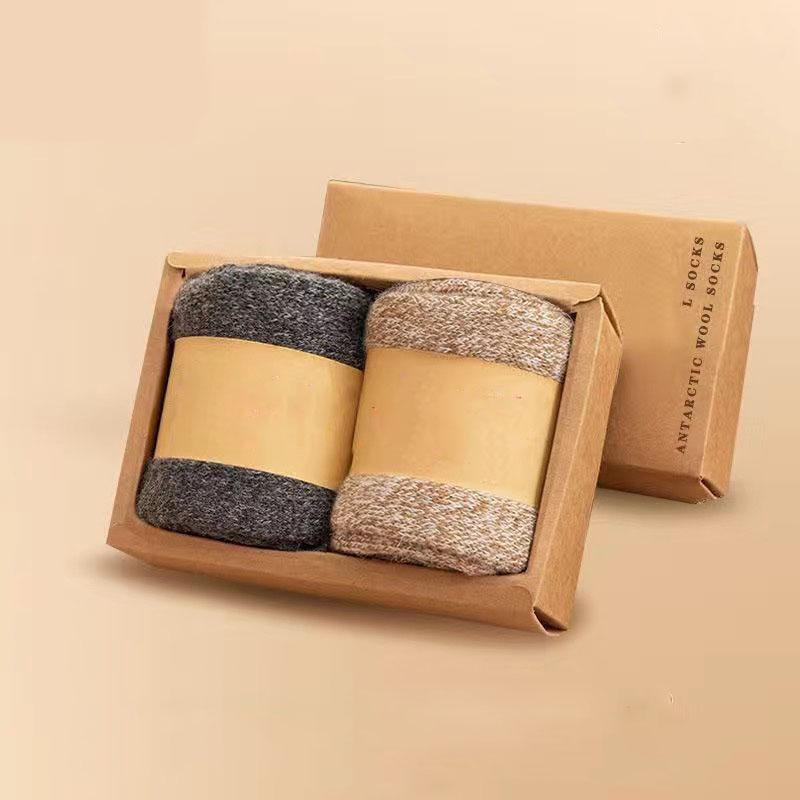 2 Paare/Herrensocken Super Dicke Wolle Hohe Qualität Merinowollsocken Business Herbst Winter Bequeme Halbhohe Socken Große Größe Herren