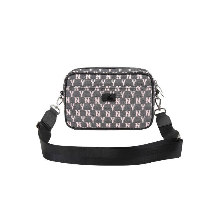 New MLB Monogram Collection Polyester Combo Bag Shoulder Bag Crossbody Bag Regular Women's Gray 32BGDC011-50L