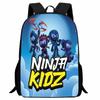 Zaino Scolastico Ninja Kidz Stampato, Zaino Casual Cartone Animato Scuola Elementare 1a Elementare