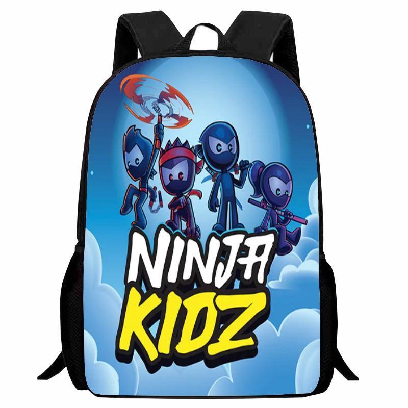 Zaino Scolastico Ninja Kidz Stampato, Zaino Casual Cartone Animato Scuola Elementare 1a Elementare