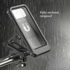 Touchscreen motorcycle phone holder with fully enclosed waterproof bag