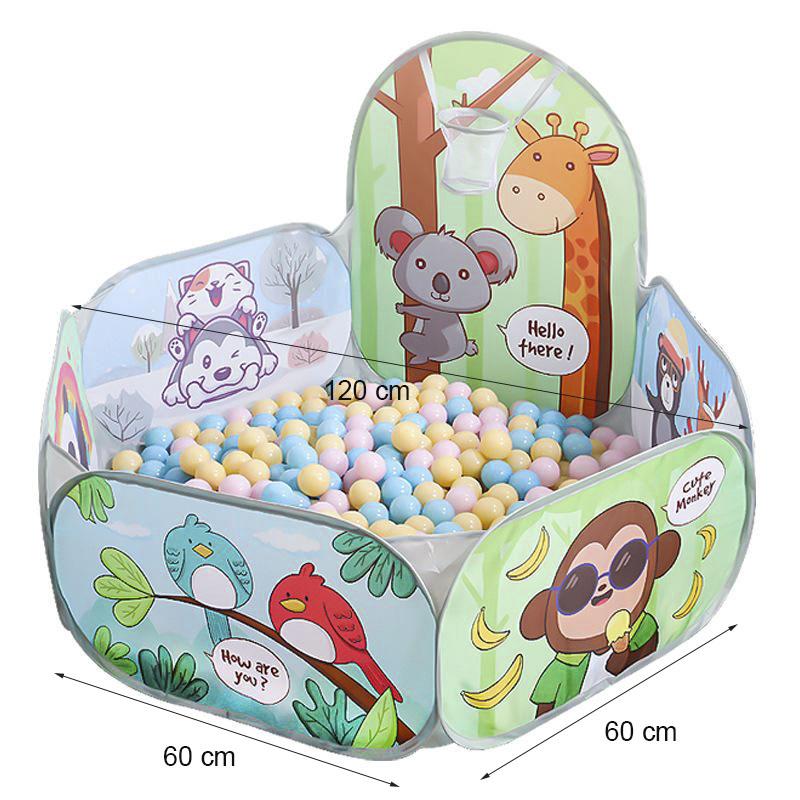 Non-Toxic Cartoon Animals Portable Foldable Tent Indoor Outdoor Educational Colorful Toys Ball Pool Pit Play House Gift For Children Kids