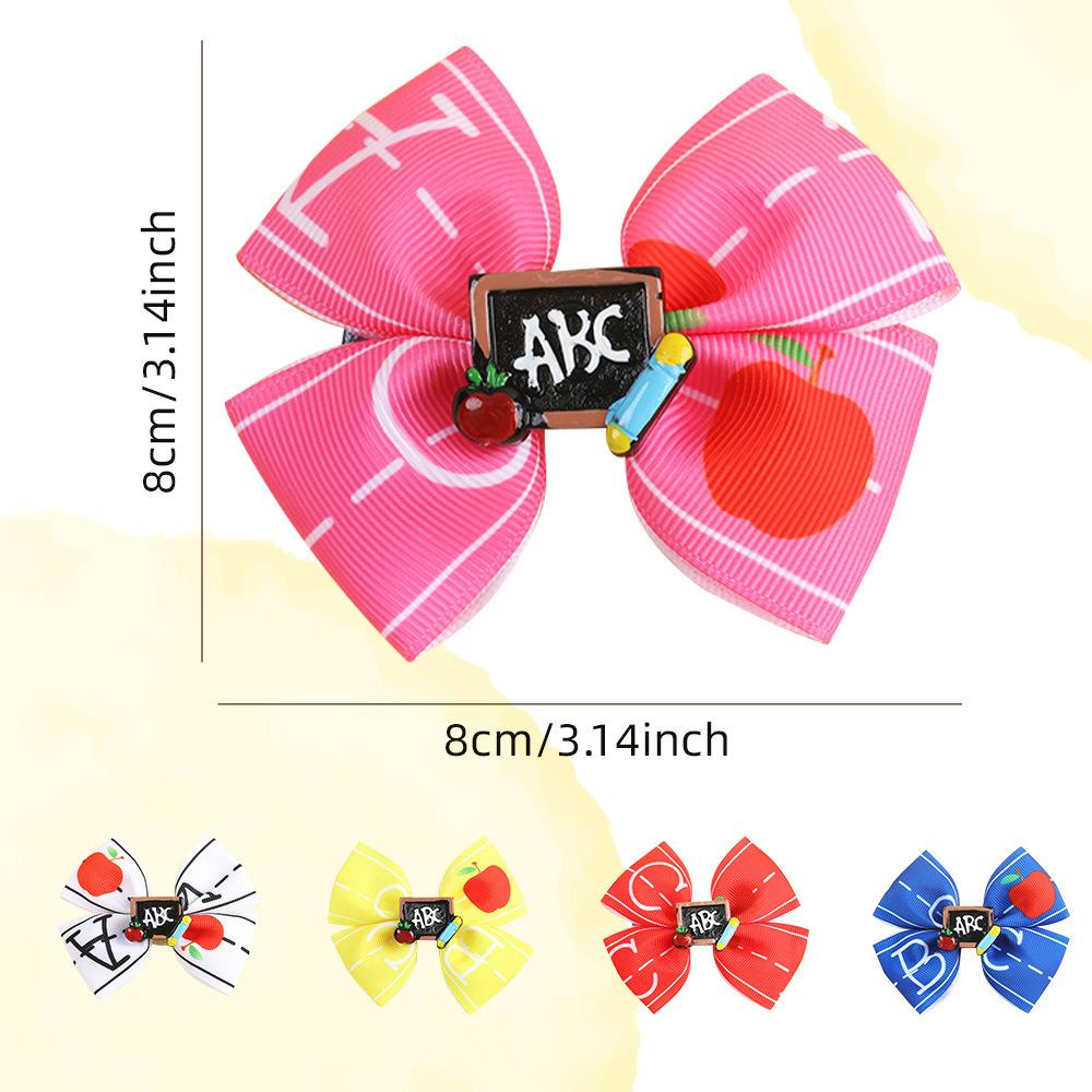 2Pcs New Striped Children's Bow Hair Clip Simple and Versatile Headdress Student Atmosphere Amall Hair Accessories
