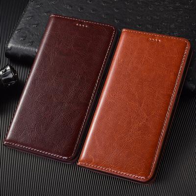 Custodia a Flip in Vera Pelle Crazy Horse Per Samsung Galaxy S7 S8 S9 S10 S10E S20 S21 S22 S23 S24 S25 Plus FE Ultra Cover Cases