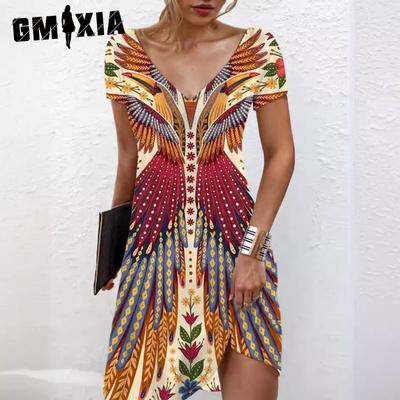 Women's Fashion Summer Spring Short Sleeve V-Neck Casual Dresses