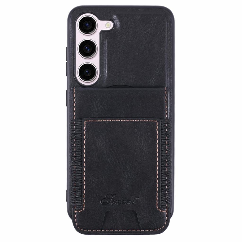SUTENI H17 For Samsung Galaxy S23 Magnetic Case Card Holder Kickstand Phone Cover