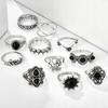 Ring Set Silver Jewelry Gift Retro Punk Boho 02 11 Pcs