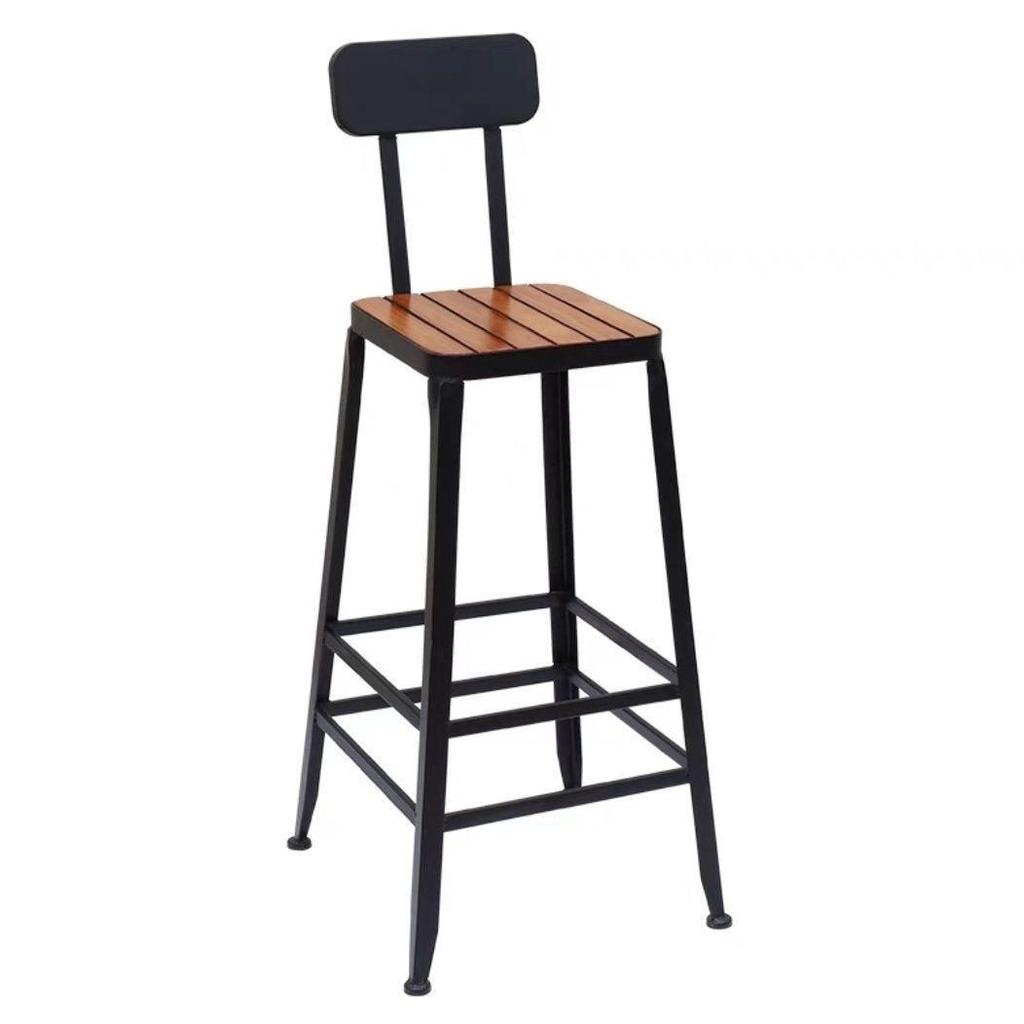 Garden High-Legged Table and Chair Set - Anti-Corrosion Plastic Wood, Waterproof, UV-Resistant, Perfect for Balcony or Outdoor Bar.