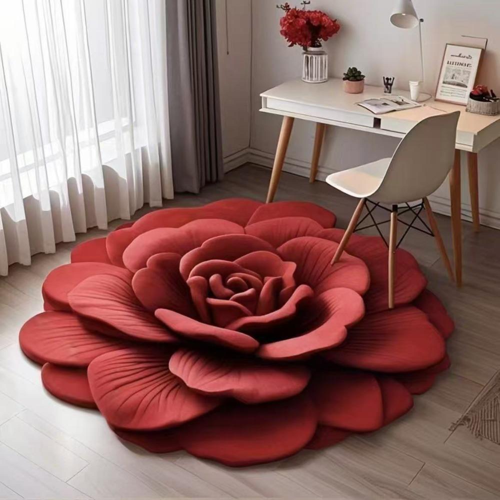 Special-shaped Flower Carpet Non-slip Bathroom Floor Mat Blanket  for Living Room Tea Table Bedside