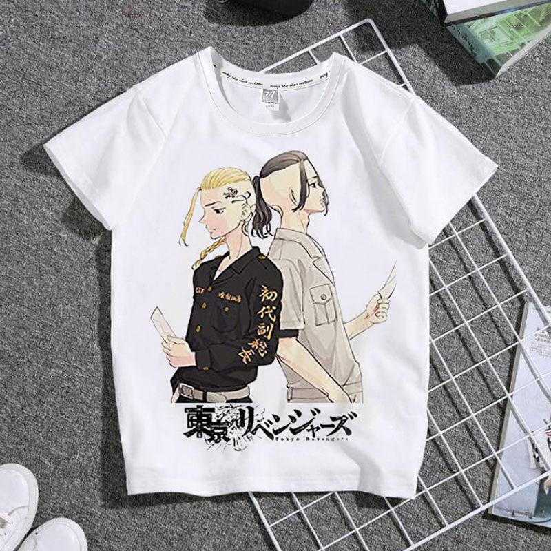 Cute Harajuku Anime Tokyo Revengers Print Children T-Shirt Summer Loose Short Sleeve White Women Tops Boy Girl Tees Men Blouses