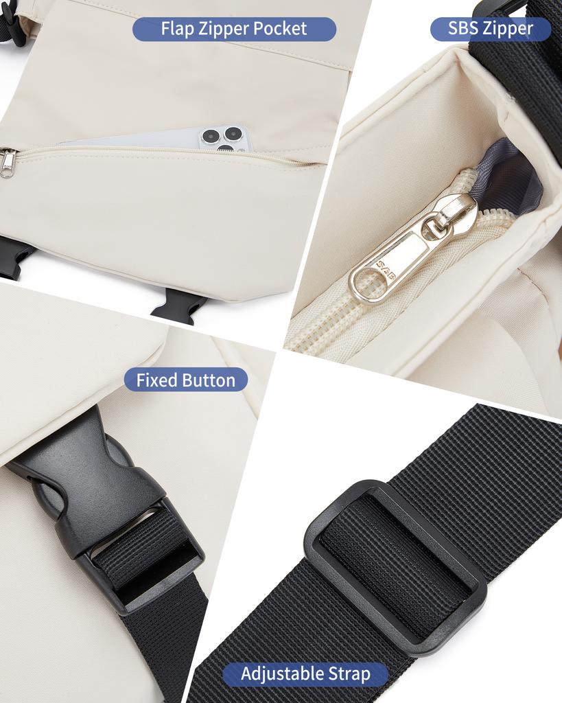 Shoulder Bag Anti Theft Casual Multi Pocket Bag Lightweight Fashion Tote Small Satchel Nylon Travel Purse Youth Crossbody Bag