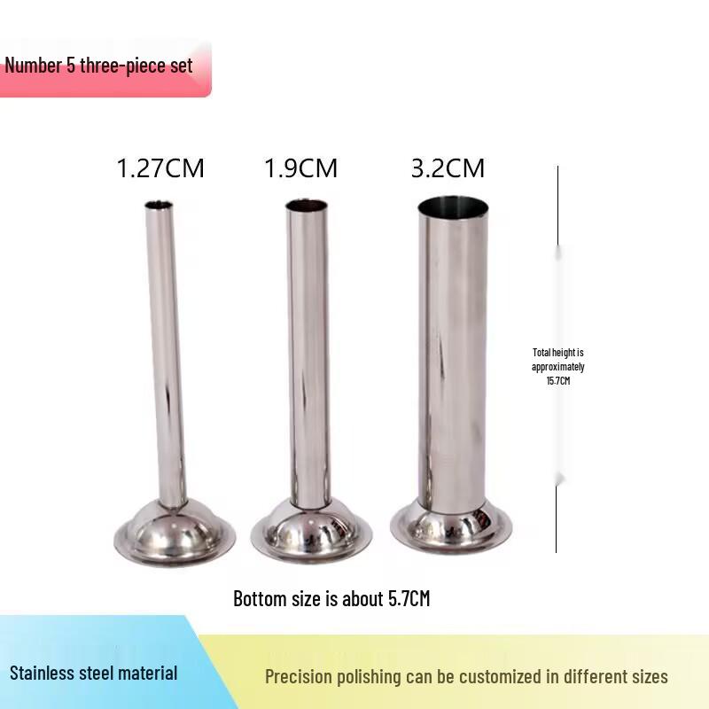 5lb Stainless Steel Sausage Stuffer Set - Home & Commercial Grinder & Funnel Accessories