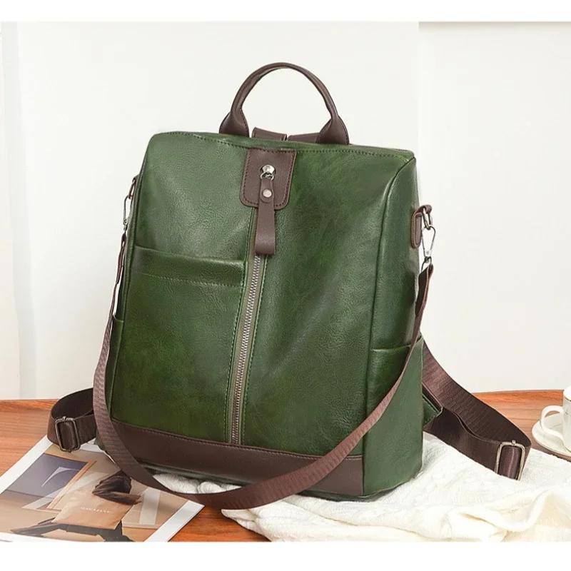 Fashi Large Capacity High Quality PU Zipper Women's Backpacks 2026 New Simple Versatile Classic Style Commute Shoulder Bags