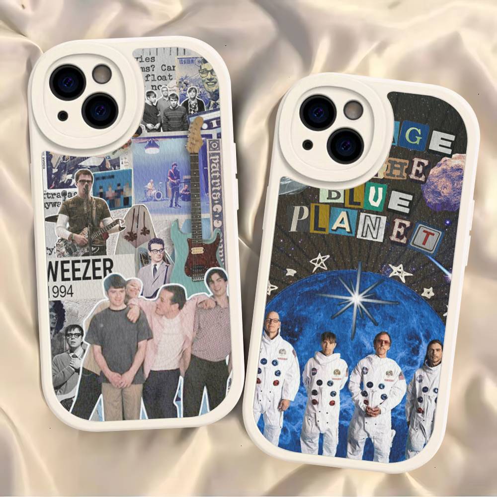 Rock W-Weezer Kapela Pouzdro na telefon Pro IPhone 16 15 14 13 12 11 Pro Max Plus Měkký kožený kryt