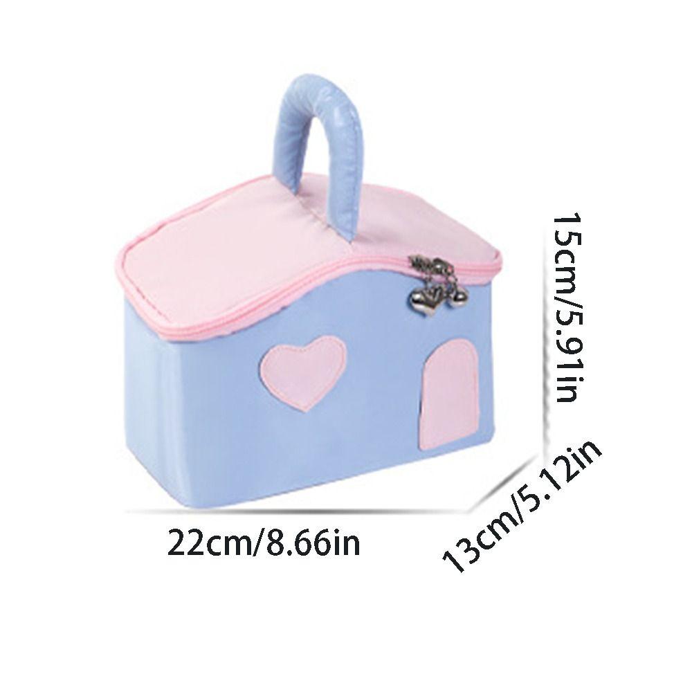 Korean Style Cartoon Makeup Bags House Shape Toiletries Storage Pouch Travel Wash Handbag  Outdoor