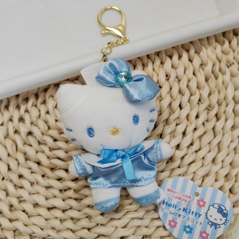 Hello Kitty Angel Nurse Plush Toys Kawaii Telescopic Keychain Backpack Pendant Accessories Girls Festival Theme Gifts