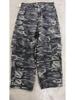 Retro Camouflage Wide-Leg Scimitar Denim Overalls with Large Pockets for Men and Women - Autumn/Winter Edition.