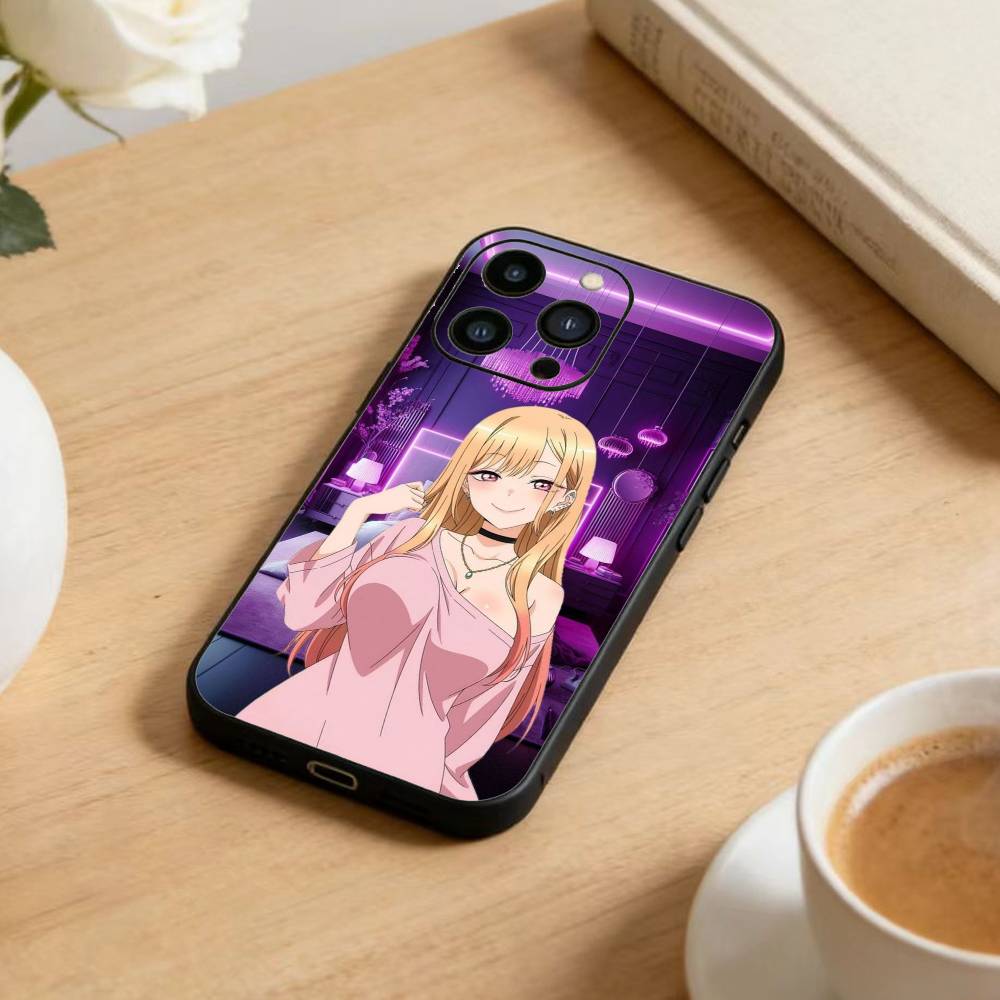 

R-Darling Марін Кітаґава Барвистий Сріблястий Чохол для Телефону Для iPhone17,16,15,14,13,12 Plus,Max М який Силіконовий Чорний Чохол iPhone15promax