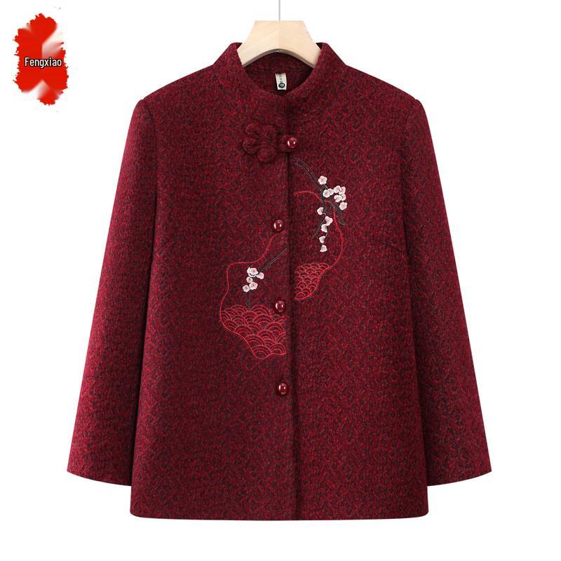 

Elderly Women s New Chinese Style Floral Tang Suit Coat 5XL