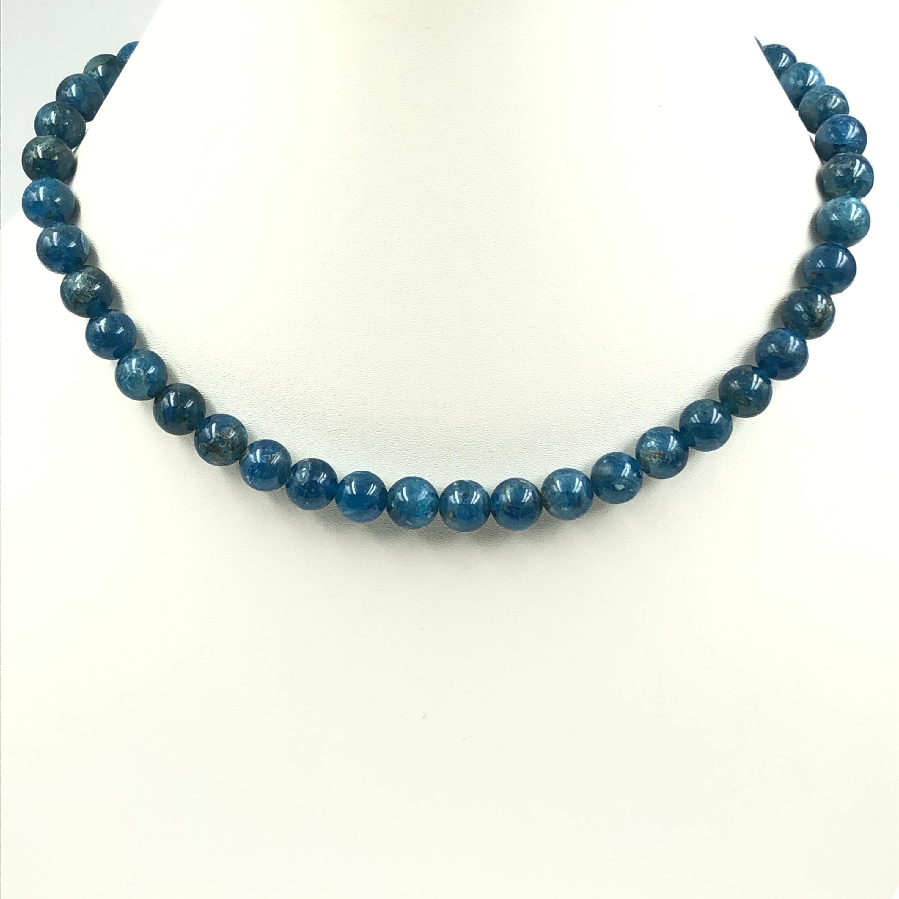 8 мм Натуральные Неоновые Апатитовые Бусины Ручной Работы Красивое Ожерелье 17-21  На День Благодарения 8BN-24