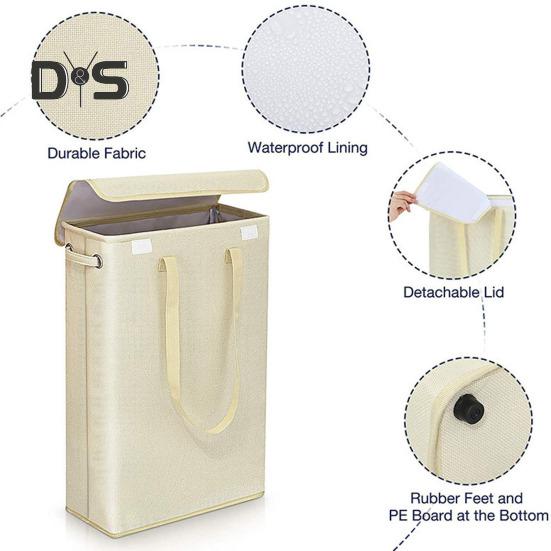 Laundry Storage Bag with Ergonomic Handle Foldable Design Dustproof Large Capacity Clothes Organization Laundry Basket