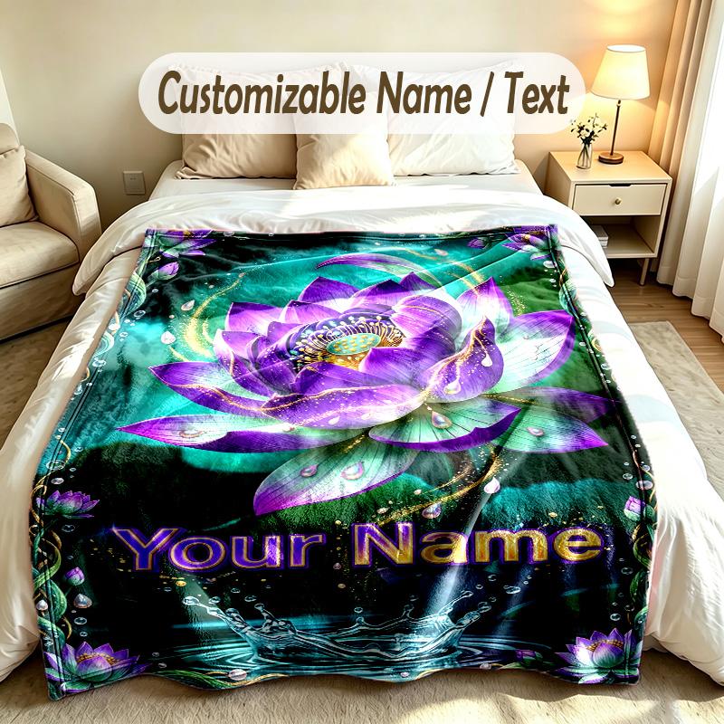 Fantasy Magic Theme Soft Blanket Personalized Custom Name Text Print Warm Blanket Home Sofa Bedroom Decor