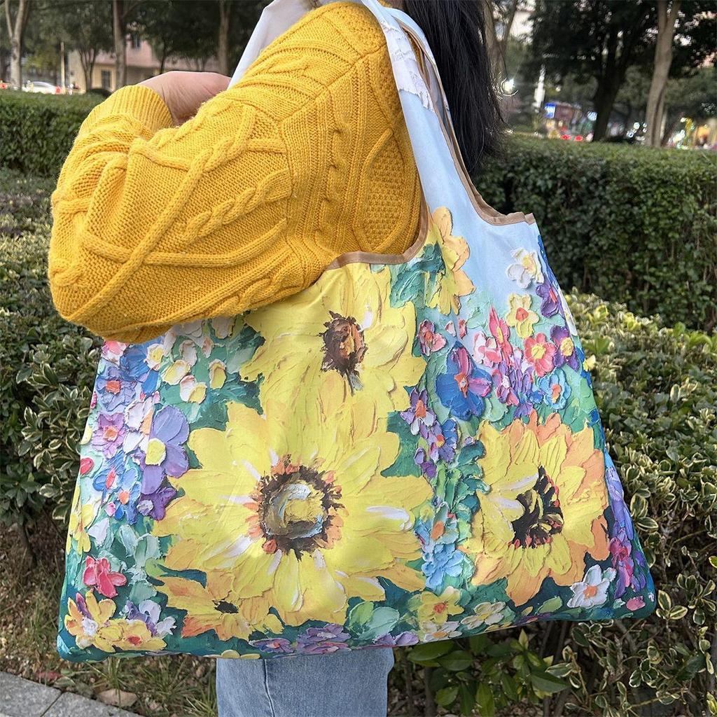 Borsa Tote da Viaggio Pieghevole Ecologica con Cartoni Animati - Borsa da Shopping a Spalla Singola di Grande Capacità per Donne
