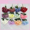 Silk Hydrangea Flowers Realistic Bouquet For Wedding Decor Photo Props Gift