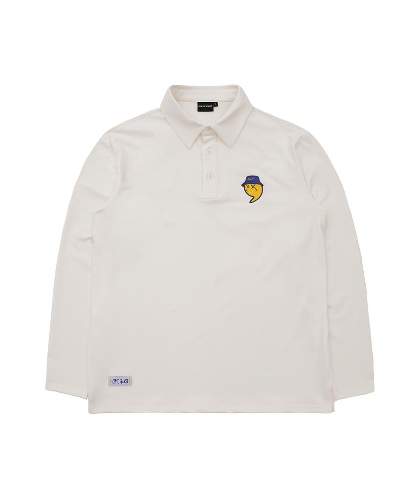 UPPERSTROP GOLF [Up3097] Upst Golf Signature Logo Long Sleeve Polo Shirt Ivory
