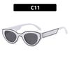 New fashionable versatile inverted triangular small frame cat eye sunglasses men's high-end fashion street photo UV-proof sunglasses