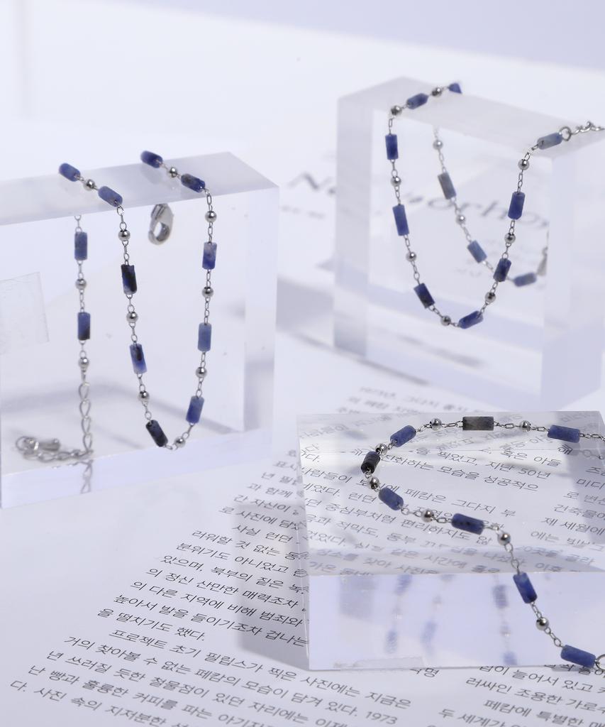 Paul Brial Natural Sodalite Bead Bracelet Pjbb0284