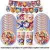 Amazing Birthday Decorations Digitaled Circus Tableware Plate Cup Napkin for Kids Party Photo Props Baby Shower Party Supplies F