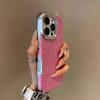 Glitter Electroplated Solid Color Case for iPhone 14, 13, 16 Pro Max, and 15 PM 