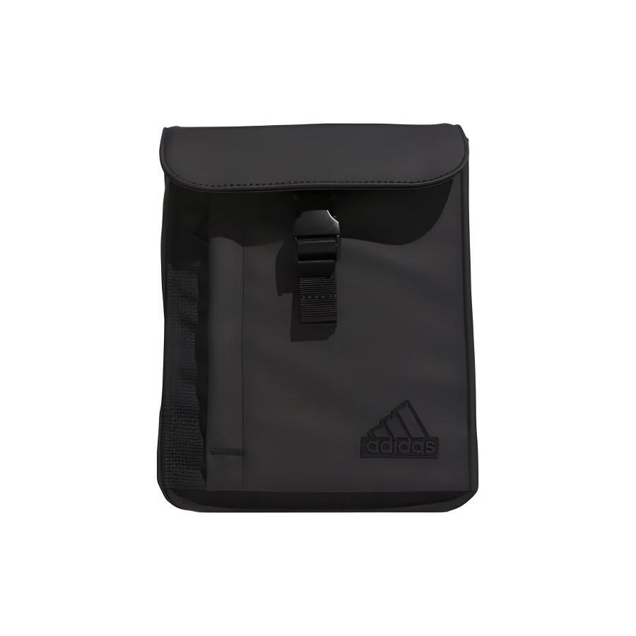 

Adidas Brand Logo Recycled Synthetic Leather Crossbody Shoulder Bag Unisex Bags Black IK7300 Black