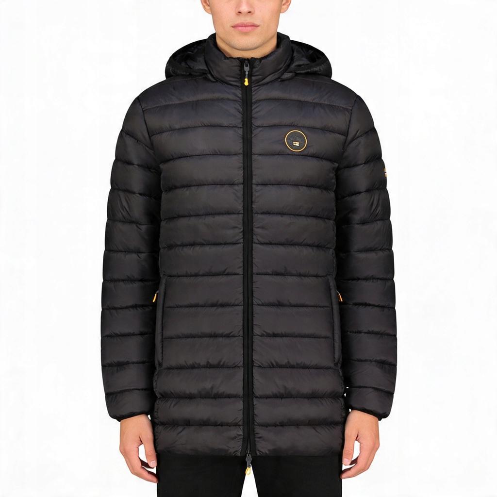 Kurtka męska Geographical Norway AMIGOMAP LONG HOOD DB BLACK MEN 233 BLACK (WZ5085H/GN-NOIR)