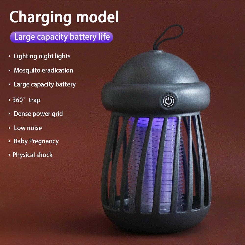 USB Rechargeable Electric Fly Trap Mute Bug Zapper Trap Lamp Mini Mosquito  Lamp  Summer