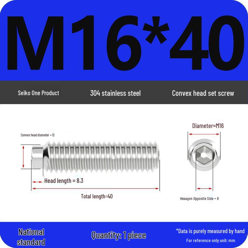 304 Stainless Steel Cup Point Grub Screw - Sizes M3 To M10