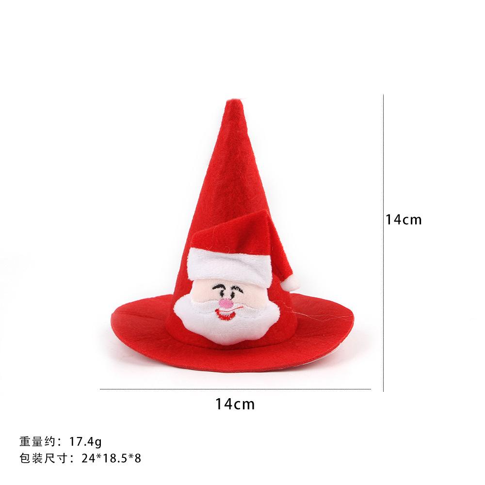 Pet Christmas Hat Three-dimensional Pointed Hat Decorative Hat Plush Cartoon Doll Christmas Pointed Hat Cat Headdress