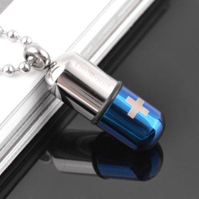 Κολιέ από ανοξείδωτο ατσάλι 3 στυλ περιστρεφόμενο χάπι σταυρός κρεμαστό κόσμημα κάψουλα