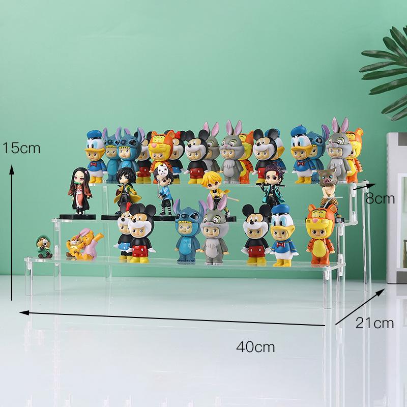 Clear Acrylic Tiered Display Stand for Figurines, Dolls & Jewelry