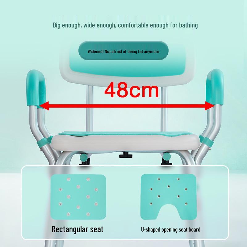 Lightweight Anti-Slip Bath Chair for Elderly - Shower and Bathing Aid Stool