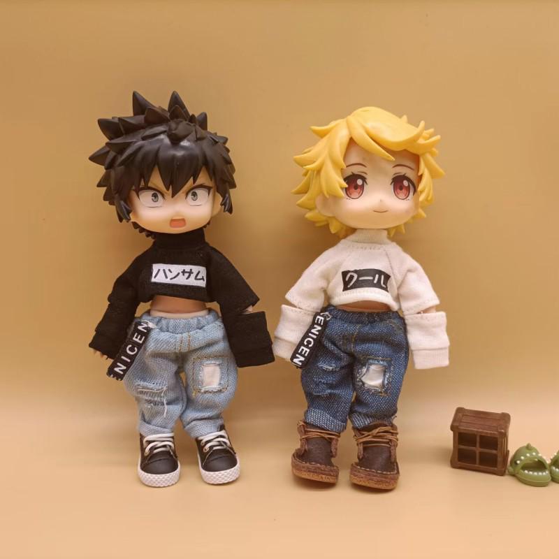 

OB11 Doll Clothes Set: 12 Points BJD GSC Molly Crop Top & Ripped Pants