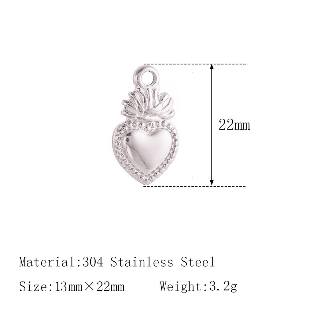 3Pcs Large Heart/Sun Face/Flower Charms Stainless Steel Rectangle Big Pendants for Jewelry Connector DIY Necklace Jewelry Making