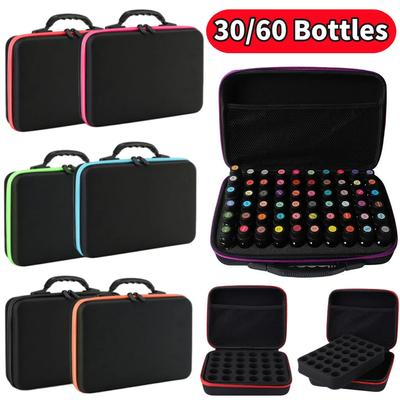 30/60 Slots Essential Oil Case Storage Bag 10ML 15ML Portable Travel Carrying Box Organizer Perfume Nail Polish Carrying Holder
